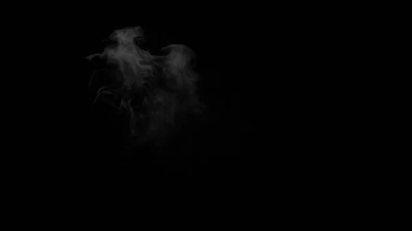 Sbuffo di vapore bianco su sfondo nero — Foto Stock