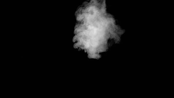 Vapor de agua blanca sobre fondo negro — Foto de Stock