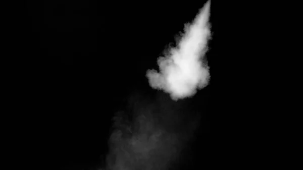 White Water Vapour on Black Background — Stock Photo, Image