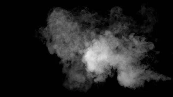 White Water Vapour on Black Background — Stock Photo, Image