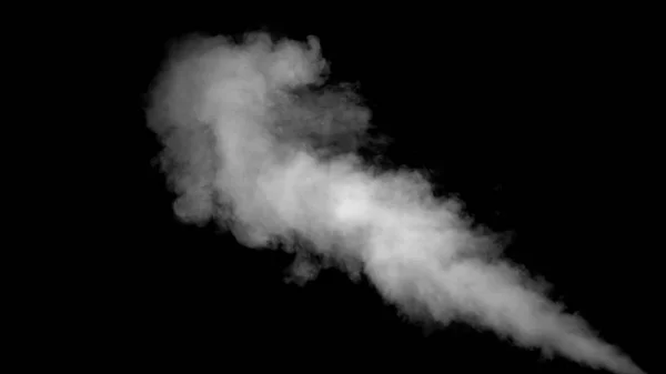 White Water Vapour on Black Background — Stock Photo, Image