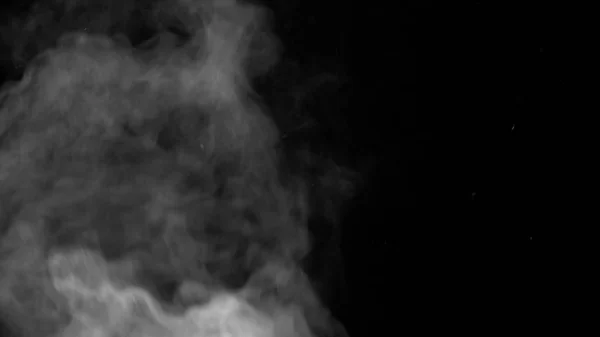 在黑色背景上的白色水蒸气 — 图库照片