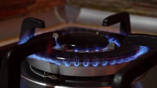 火炉燃烧器中的火焰 — 图库视频影像