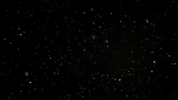 Slow Motion Snow em fundo preto , — Vídeo de Stock