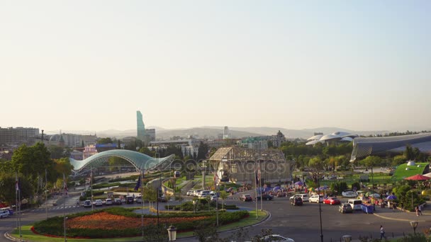 Panoramatický pohled z Tbilisi, Gruzie — Stock video