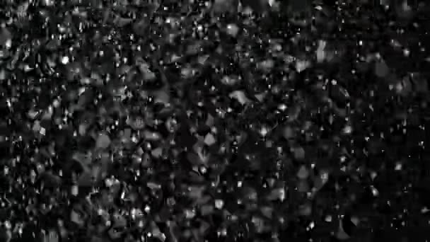 Slow Motion Snow em fundo preto , — Vídeo de Stock