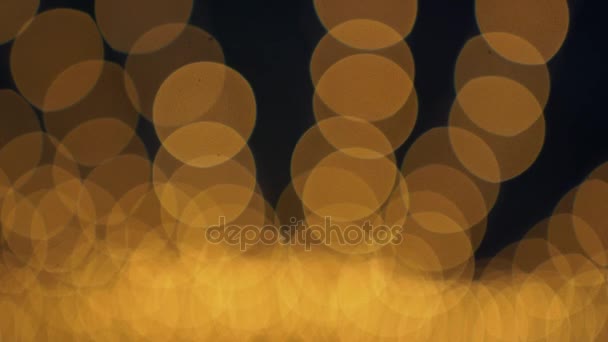 Goldene Bokeh-Lichter blinkender Hintergrund — Stockvideo