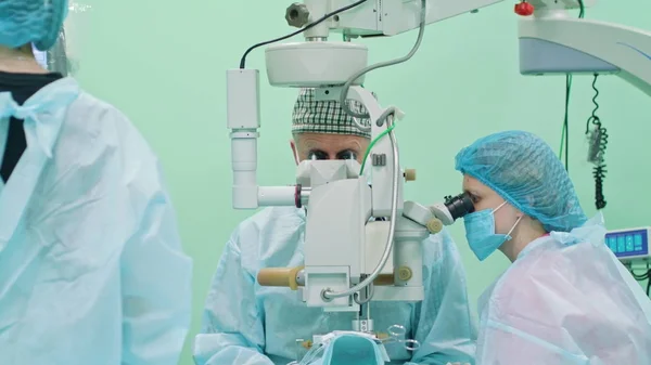 Ophtalmology Surgeons Within the Intervention — Stock Photo, Image
