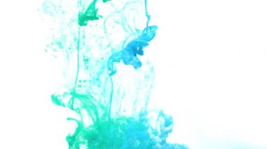 Turkuaz ve mavi mürekkep su