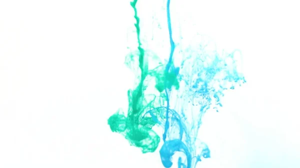 Turquoise and Blue Ink in Water — Stock Photo, Image