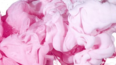Beyaz ve pembe suda mürekkep