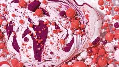 Ağır çekim petrol mürekkep parlak Collors kabarcıklar