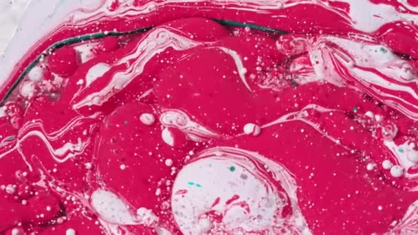 Heldere puzzleachtige bubbels Slow Motion olie inkt — Stockvideo