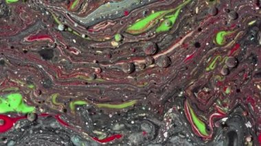 Ağır çekim petrol mürekkep parlak Collors kabarcıklar