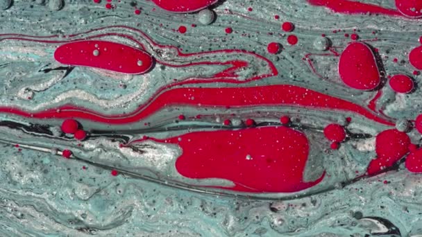 Bright Collors Bubbles Slow Motion Oil Ink — Stock Video