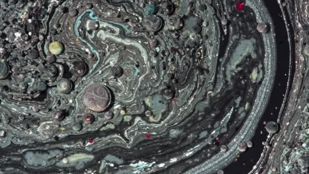 Fényes Collors buborékok lassított olaj festék — Stock videók