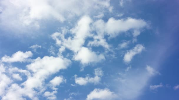 Ciel bleu avec des nuages blancs — Video