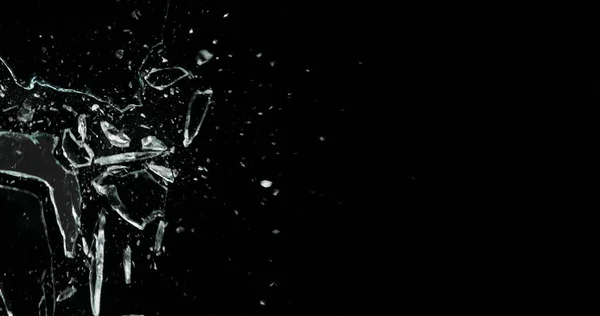 Broken Cracks Glass Fracture Effect Texture Isolated Abstract Black Background — Stock Photo, Image