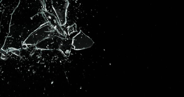 Real Frost on a Window Black Background.