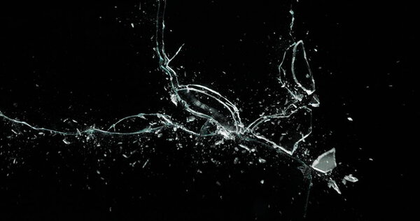 Real Frost on a Window Black Background.