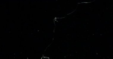 Kırık cam kırığı efekti dokusu soyut siyah arkaplan. Kurşun camı kırmış ve büyük bir ayna ile vurulmuş..