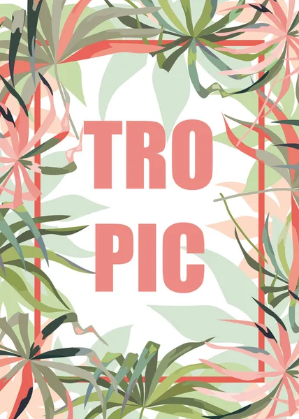 Poster Tropical Leaves — Stock Vector