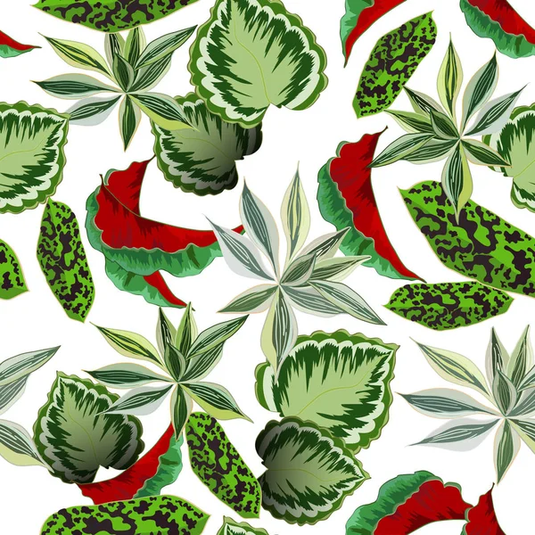 Seamless Pattern Tropical Leaves — Stock Vector