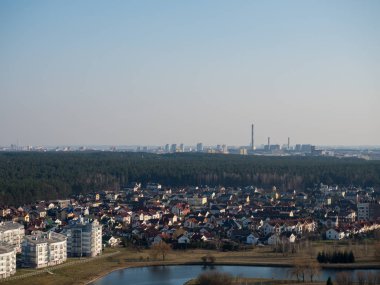 Şehri kuşbakışı bakış açısından. Minsk, Beyaz Rusya.