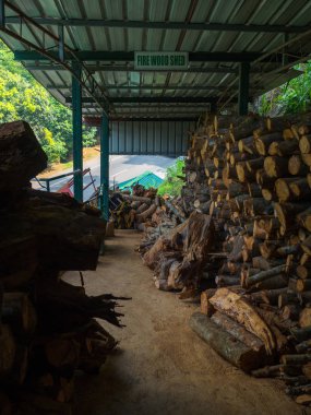 odun ateşinde hammadde yakıt için döken