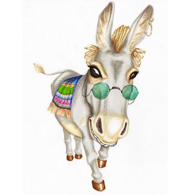 Suluboya eşek Yeşil gözlük ile el çekilmiş