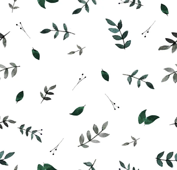 Aquarelle Floral Doux Motif Sans Couture Vert — Image vectorielle