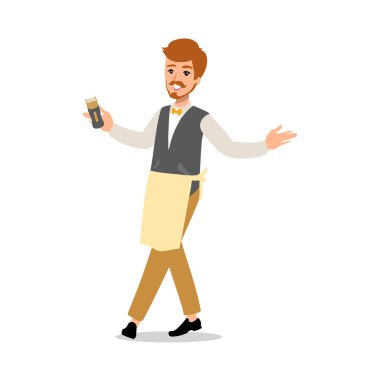 Vektör düz stil karakter Kuaför adam farklı statik teşkil kümesi. Beyaz arka plan üzerinde izole.