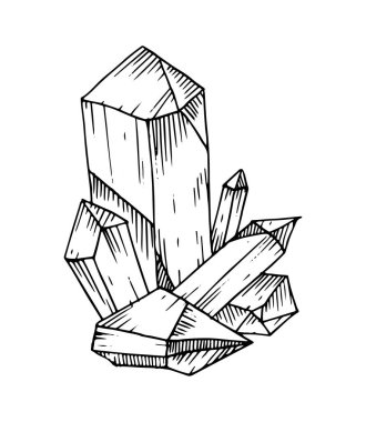 çizilmiş kristalleri ver. Romantik dekoratif izole elemanları gretting kartı, hediye kağıt, düğün dekor için mükemmel.