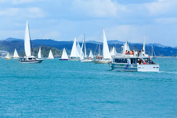 Blick auf Boote im Hafen von Russland, Neuseeland — Stockfoto