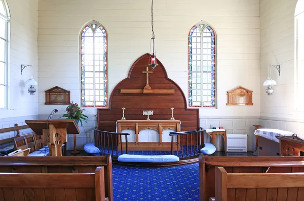 Interior de la histórica Iglesia de Cristo, Russell, Nueva Zelanda — Foto de Stock