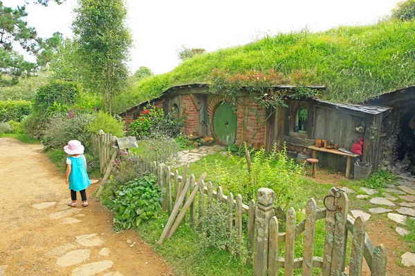 MATAMATA, NOVA ZELÂNDIA - JANEIRO 15, 2015: Hobbiton - ficcional v — Fotografia de Stock