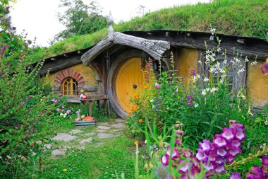 Matamata, Yeni Zelanda - 15 Ocak 2015: Hobbitköy - film c ayarla