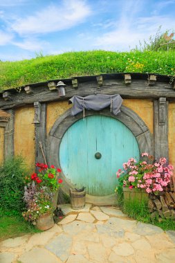 Matamata, Yeni Zelanda - 15 Ocak 2015: Hobbitköy - film c ayarla