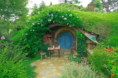 Matamata, Yeni Zelanda - 15 Ocak 2015: Hobbitköy - film c ayarla