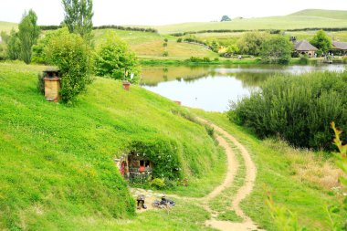 Matamata, Yeni Zelanda - 15 Ocak 2015: Hobbitköy - film c ayarla