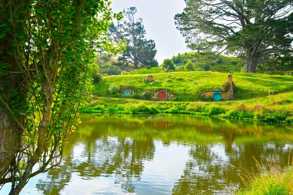 MATAMATA, NOVA ZELÂNDIA - JANEIRO 15, 2015: Hobbiton - set de filmagem c — Fotografia de Stock