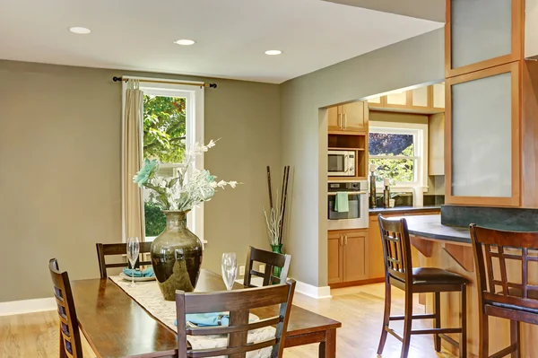 View of dining table set and bar stools — Stock Photo, Image