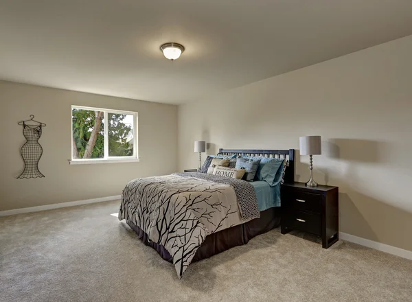 Simple design interior of beige Woman's bedroom — ストック写真