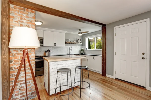 White and grey  kitchen room interior — Stock fotografie
