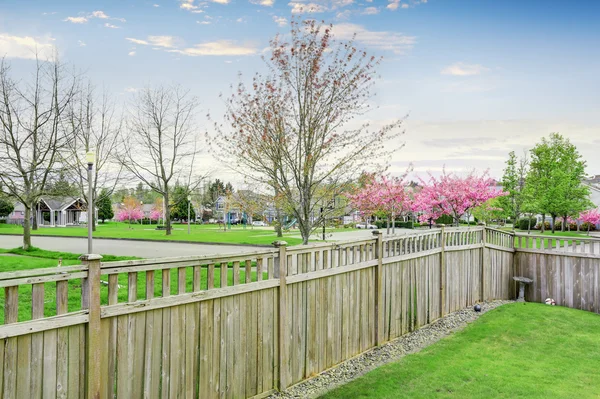 View of residential neighborhood from the back yard — Stock Photo, Image