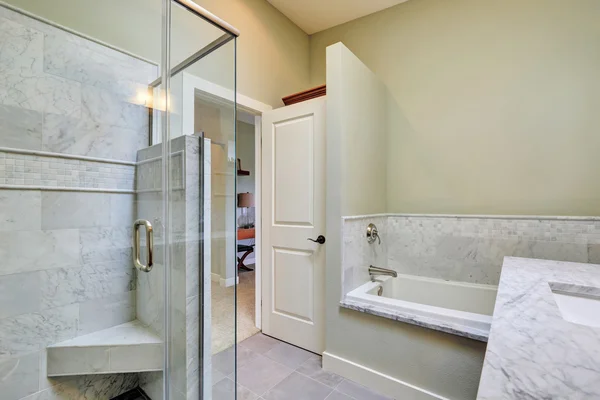 Luxury bathroom interior with marble tile — Stock Photo, Image