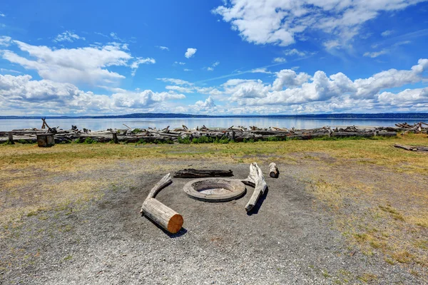 Vista da costa em Normandy Park, Washington — Fotografia de Stock