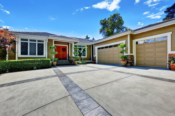 Luxury single family house exterior, front view