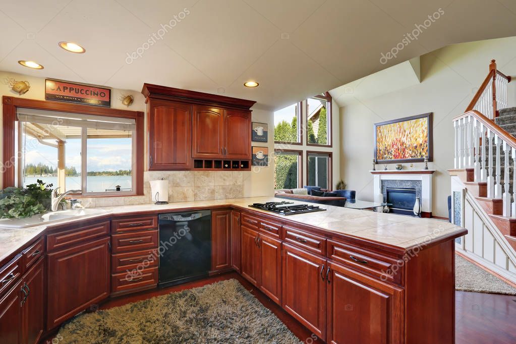 Images Kitchen Countertops And Backsplashes Mahogany Kitchen