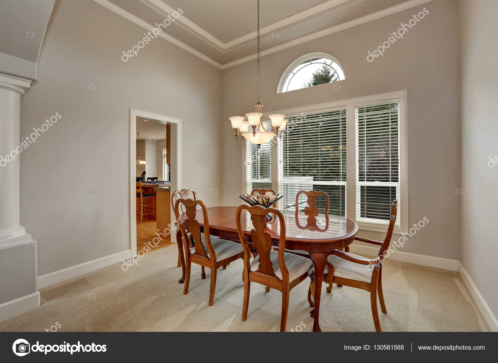 Interior Design Of American Dining Table In Classic Style